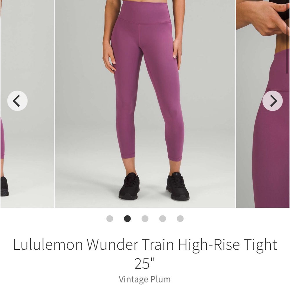 Lululemon Wunder Train High-Rise Tight 25" in Vintage Plum